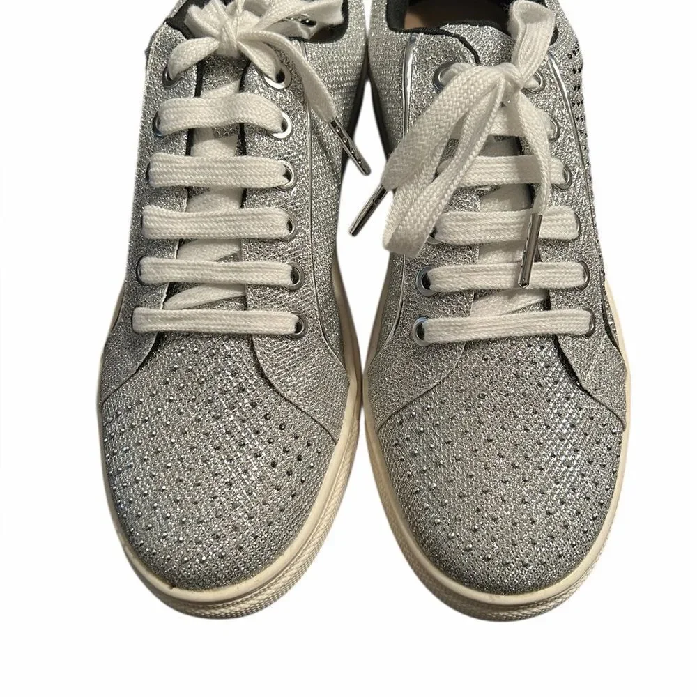 Badgley Mischka Crystal Metalic Sneakers(Size 8)